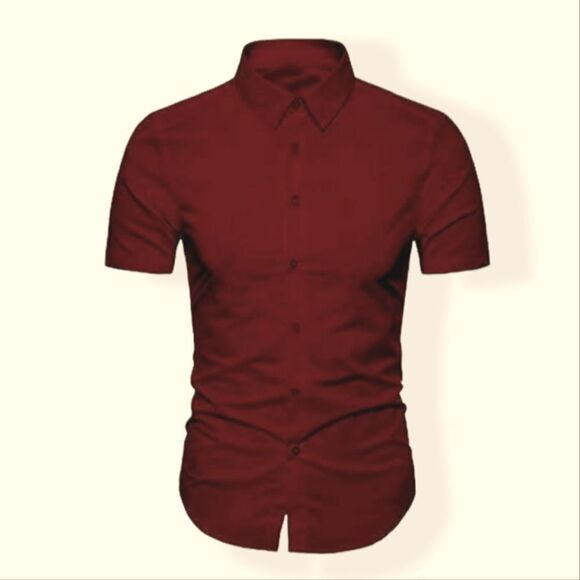 NWT Manwan Walk Men's Dress Shirt Short Sleeve Cotton Button Down - Picture 1 of 2